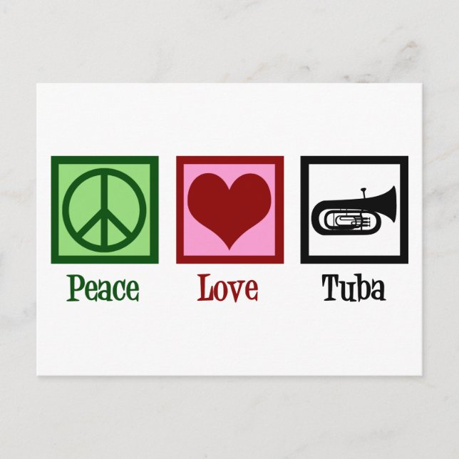 Peace Love Tuba Player Postcard (Front)