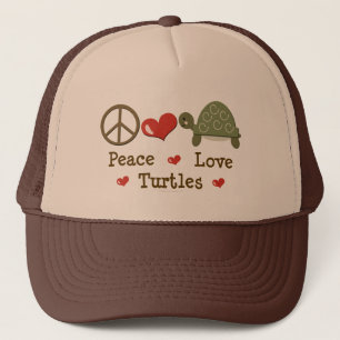 Peace Love Turtles Hat