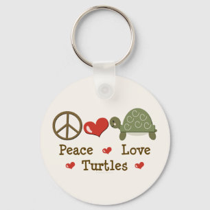 Peace Love Turtles Keychain