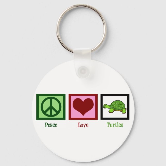 Peace Love Turtles Keychain (Front)