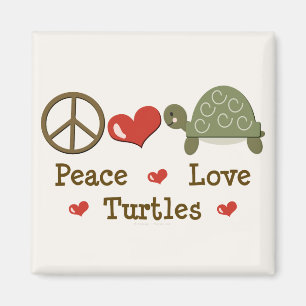 Peace Love Turtles Magnet