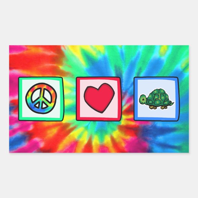 Peace, Love, Turtles Sticker (Front)
