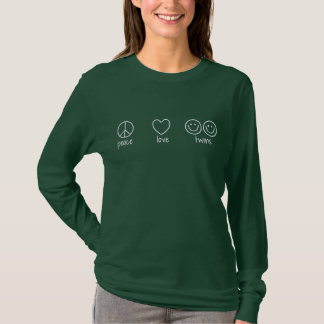 Peace, Love, Twins (Long Sleeve) T-Shirt