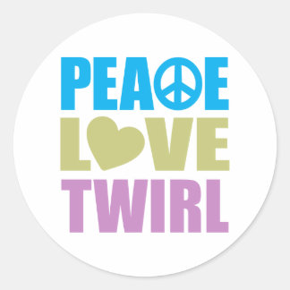 Peace Love Twirl Classic Round Sticker