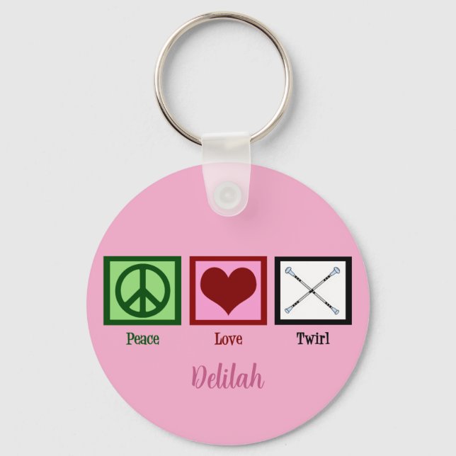 Peace Love Twirl Keychain (Front)