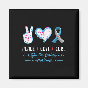 Peace Love Type One Diabetes Awareness Men Women K Magnet