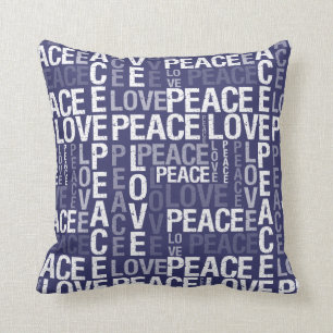 Peace Love Typography Throw Pillow