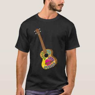 Peace Love Ukelele Funny Uke Player Gift For Men W T-Shirt