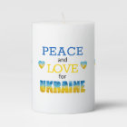 Peace Love Ukraine Bleu Coeurs Jaunes Bougie Pilla