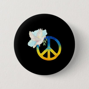 Peace Love Ukraine Dove Ukraine Flag Support Ukrai 2 Inch Round Button