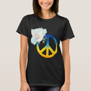 Peace Love Ukraine Dove Ukraine Flag Support Ukrai T-Shirt