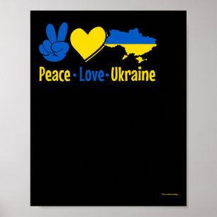 Peace Love Ukraine Flag Shirt Men Women Men Suppor Poster