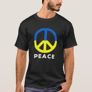 Peace, Love, Ukraine Support Peace Symbol Sign Fla T-Shirt