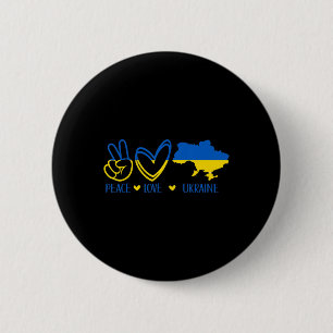 Peace Love Ukraine Support Ukrainian Flag Peace Lo 2 Inch Round Button