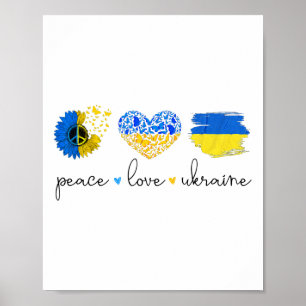 Peace Love Ukraine Ukrainian Flag Colors Ukraine S Poster