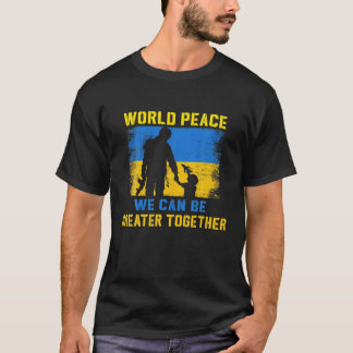 Peace, Love, Ukraine Ukrainian Flag I Stand With U T-Shirt