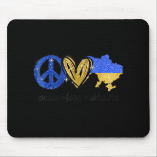 Peace Love Ukraine Ukrainian Flag I Stand With Ukr Mouse Pad
