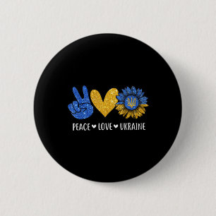 Peace Love Ukraine Ukrainian Flag Peace in Ukraine 2 Inch Round Button