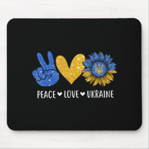 Peace Love Ukraine Ukrainian Flag Peace in Ukraine Mouse Pad