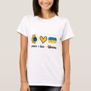 Peace Love Ukraine Vintage Ukrainian Groovy Women T-Shirt