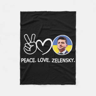 Peace Love Ukraine Volodymyr Zelensky Ukrainians S Fleece Blanket