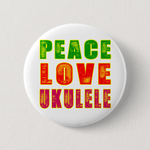 Peace Love Ukulele 2 Inch Round Button