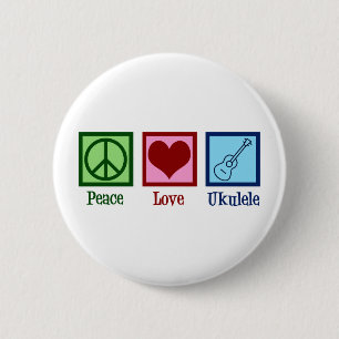 Peace Love Ukulele 2 Inch Round Button