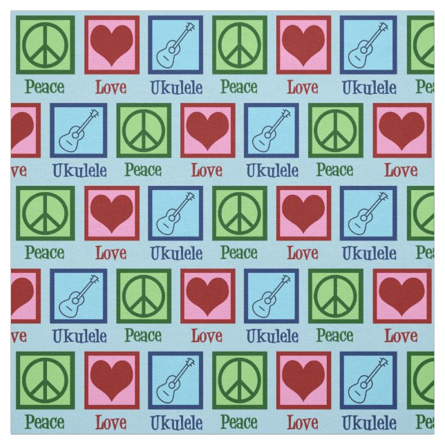 Peace Love Ukulele Fabric (Swatch)