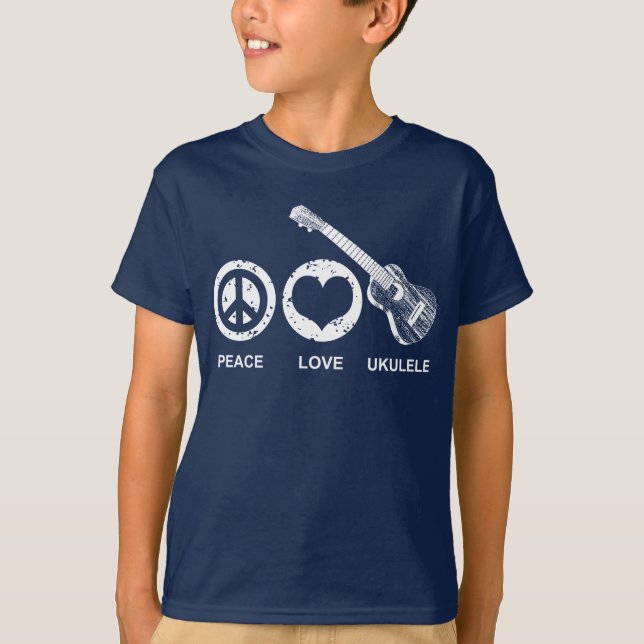 Peace Love Ukulele T-Shirt (Front)
