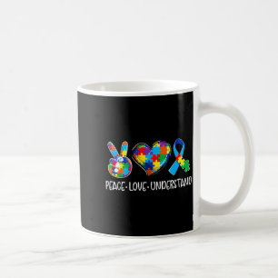 Peace love understand autism awareness autistic coffee mug