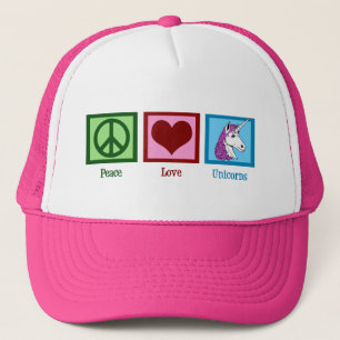 Peace Love Unicorns Trucker Hat