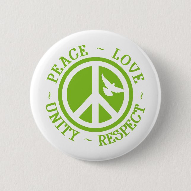 Peace Love Unity Respect 2 Inch Round Button (Front)