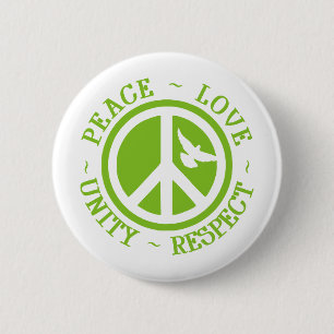 Peace Love Unity Respect 2 Inch Round Button