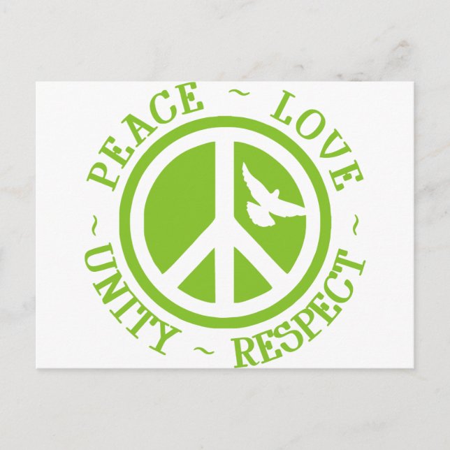 Peace Love Unity Respect Postcard (Front)