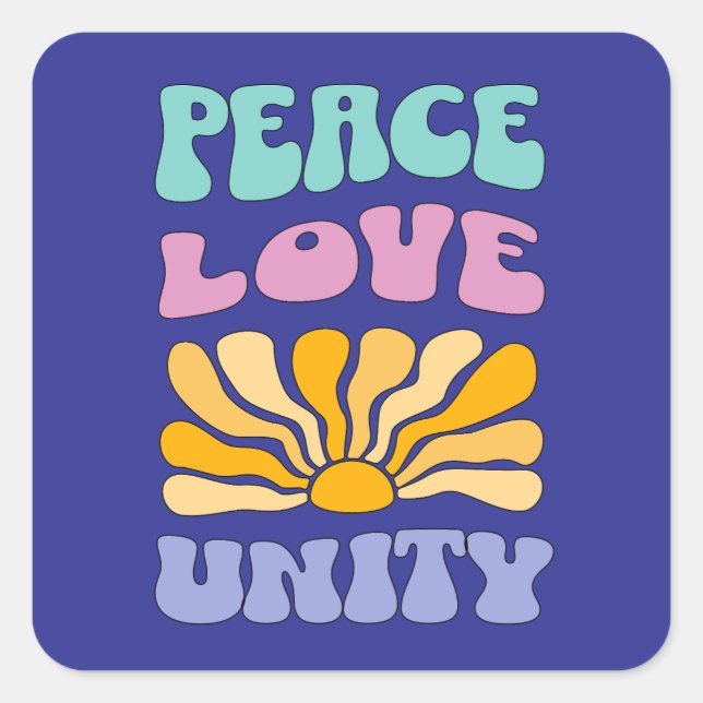Peace Love Unity Square Sticker (Front)