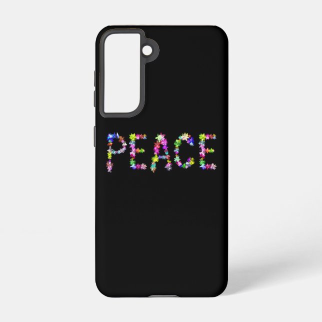 Peace Love Unity Statement | Colourful Typography Samsung Galaxy S21 Case (Back)