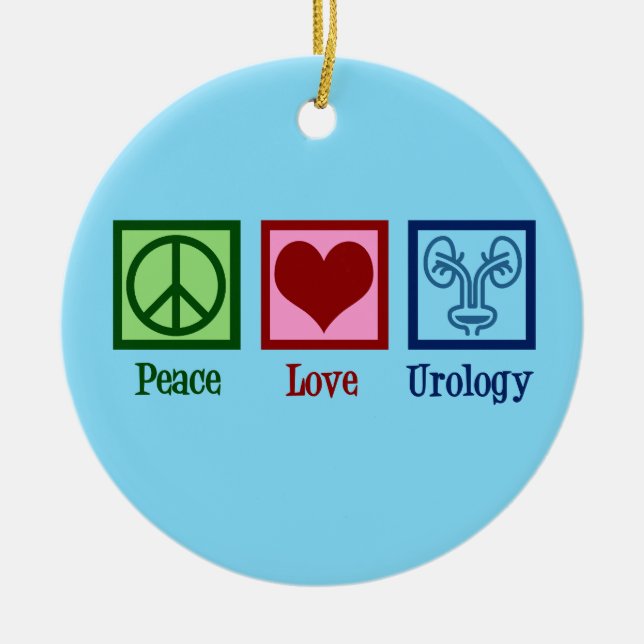 Peace Love Urology Ceramic Ornament (Front)