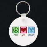 Peace Love Urology Keychain<br><div class="desc">Peace Love Urology. A cool urologist gift for a urology doctor or nurse with a peace sign, heart, and picture of a bladder. Great urology department presents.</div>