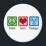 Peace Love Urology Magnet<br><div class="desc">Peace Love Urology. A cool urologist gift for a urology doctor or nurse with a peace sign, heart, and picture of a bladder. Great urology department presents.</div>
