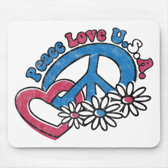Peace Love USA Mousepad (Front)