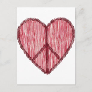 Peace, Love, Valentines Holiday Postcard