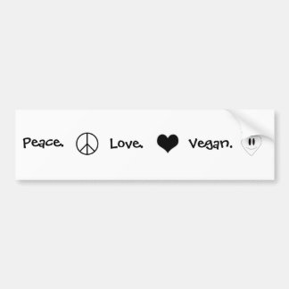 Peace, Love, Vegan Bumper Sticker