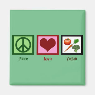 Peace Love Vegan Magnet