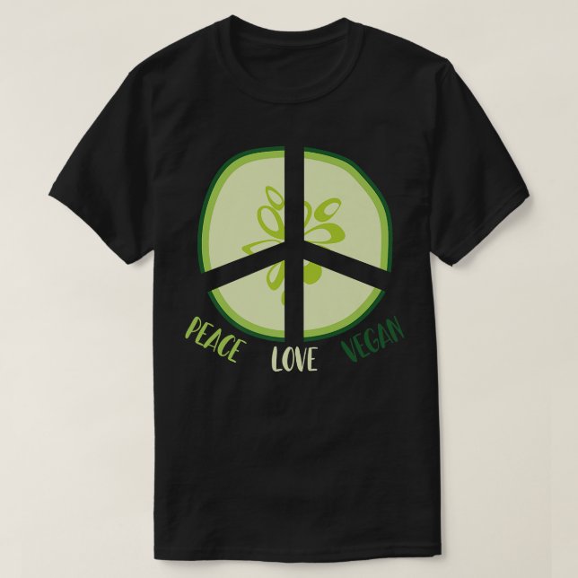 Peace Love Vegan T-Shirt (Design Front)
