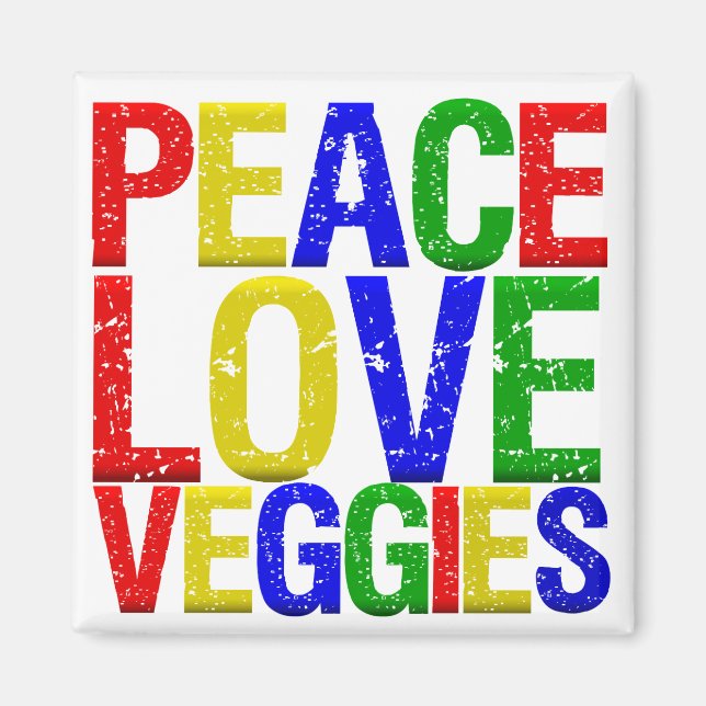 Peace Love Veggies Magnet (Front)