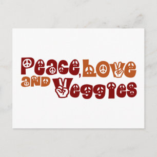 Peace Love Veggies Postcard