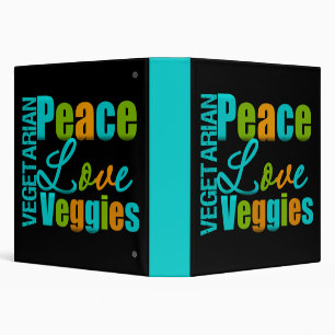 Peace Love Veggies Recipe Book Binder