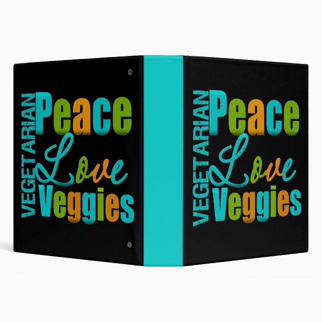 Peace Love Veggies Recipe Book Binder (Background)