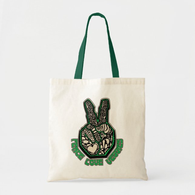 Peace Love Veggies Tote Bag (Front)
