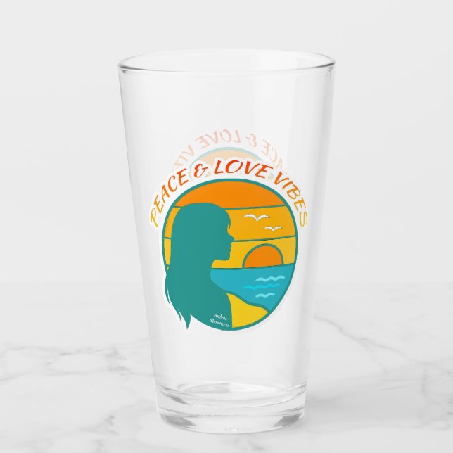 Peace & Love Vibes Glass (Front)